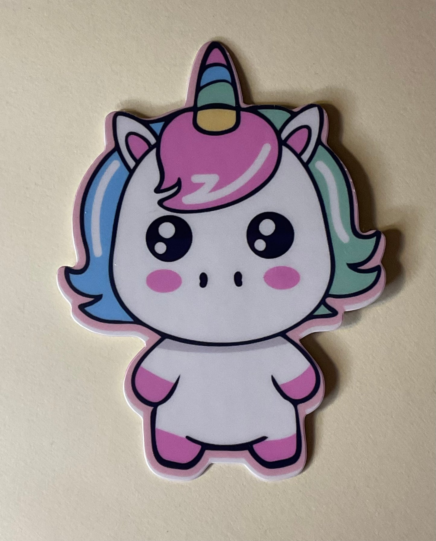 3” Chubby Bubblegum Unicorn Decorative Sticker