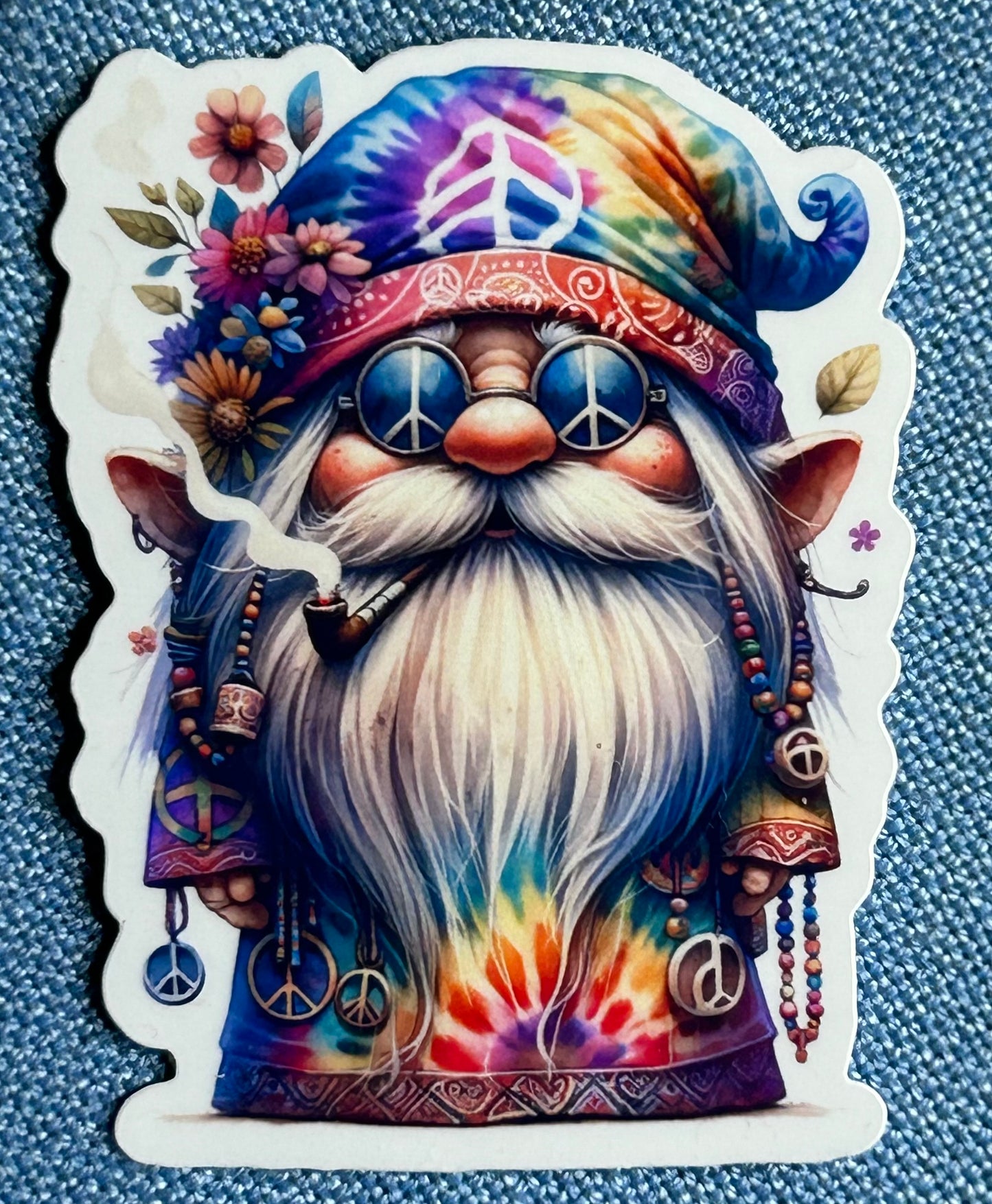 3” Glossy Hippie Gnome 1 Decorative Sticker