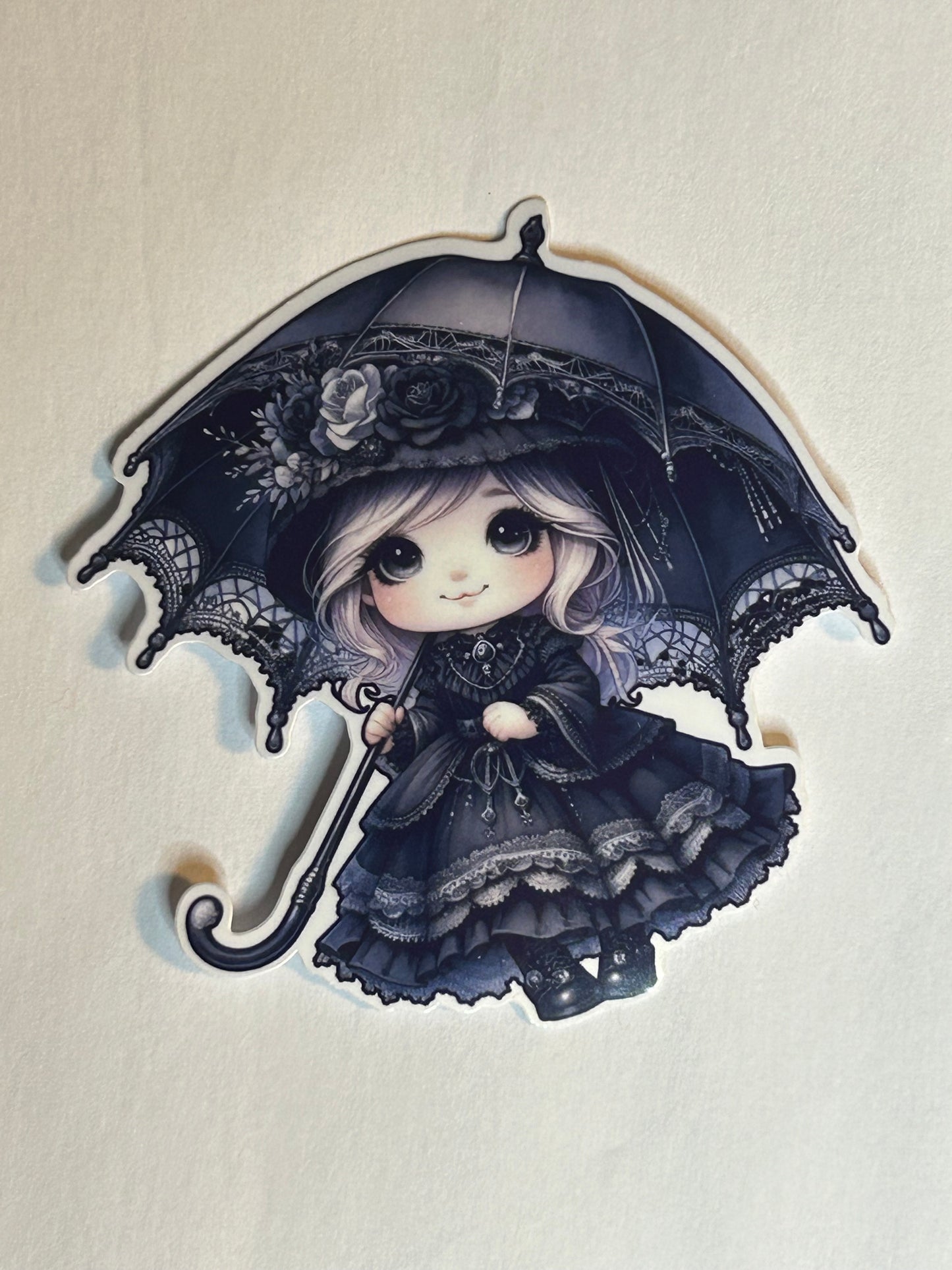 3” Glossy Goth Girl Gnome 4 Decorative Sticker