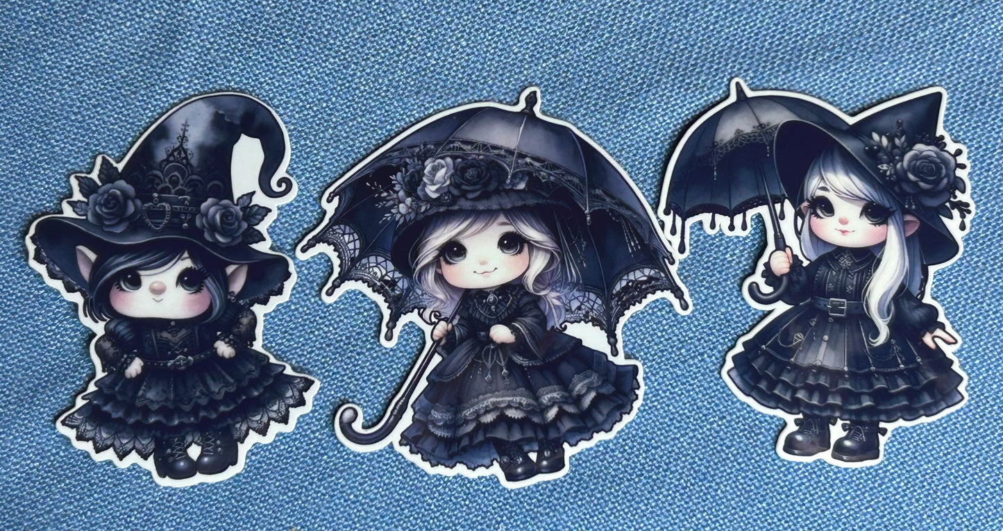 3” Glossy Goth Girl Gnome 4-pack