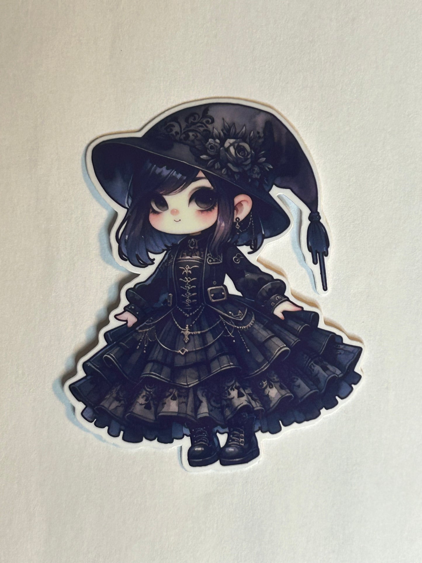 3” Glossy Goth Girl Gnome 2 Decorative Sticker