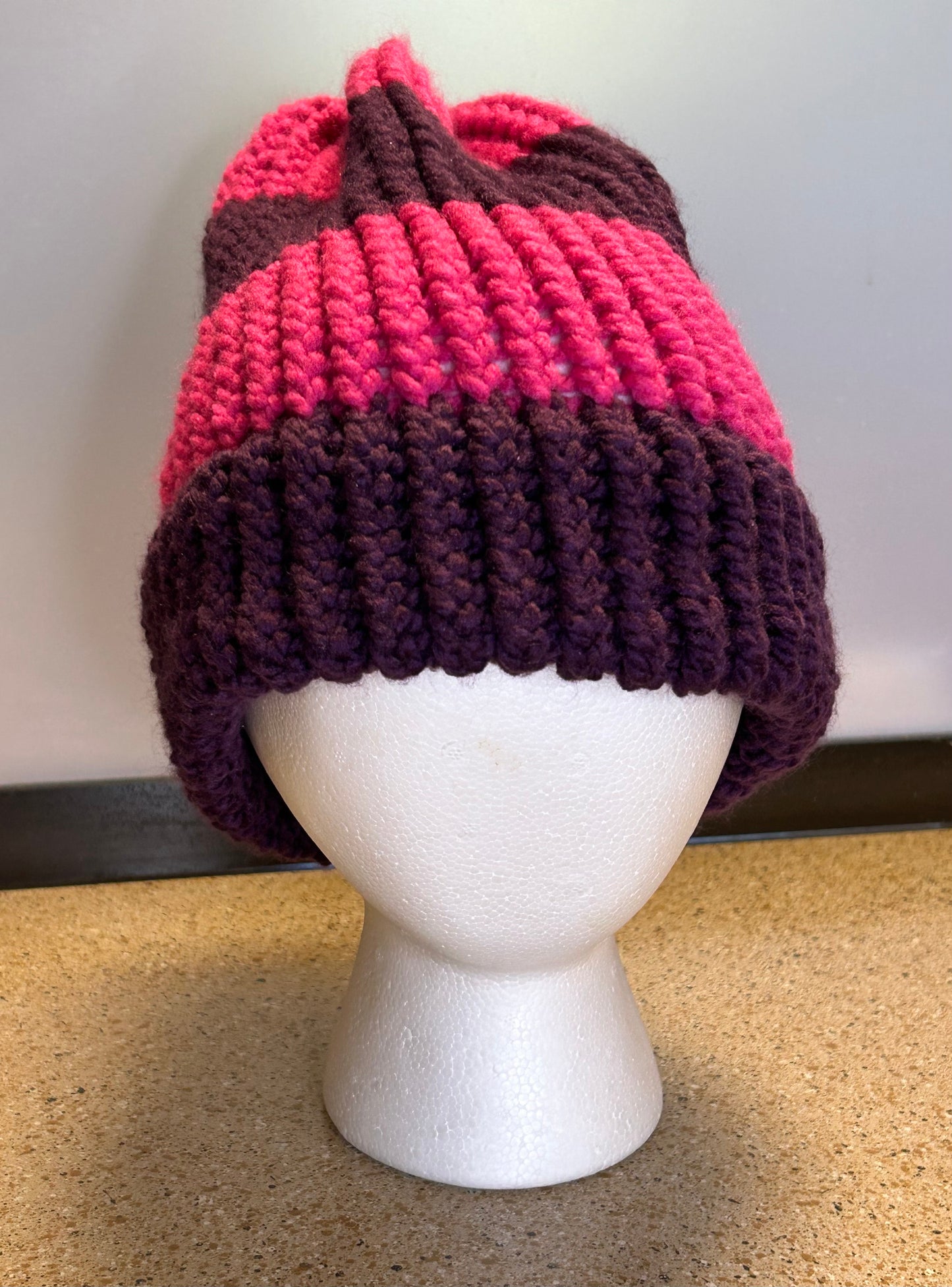 Large Handmade Cheshire Cat inspired Loom Knit Hat