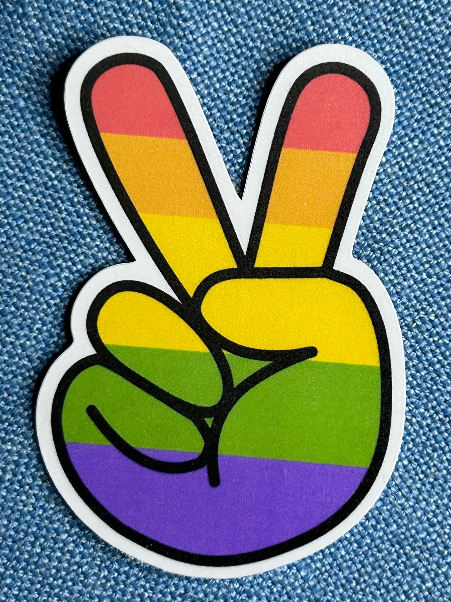 3” Pride Peace Fingers Decorative Sticker