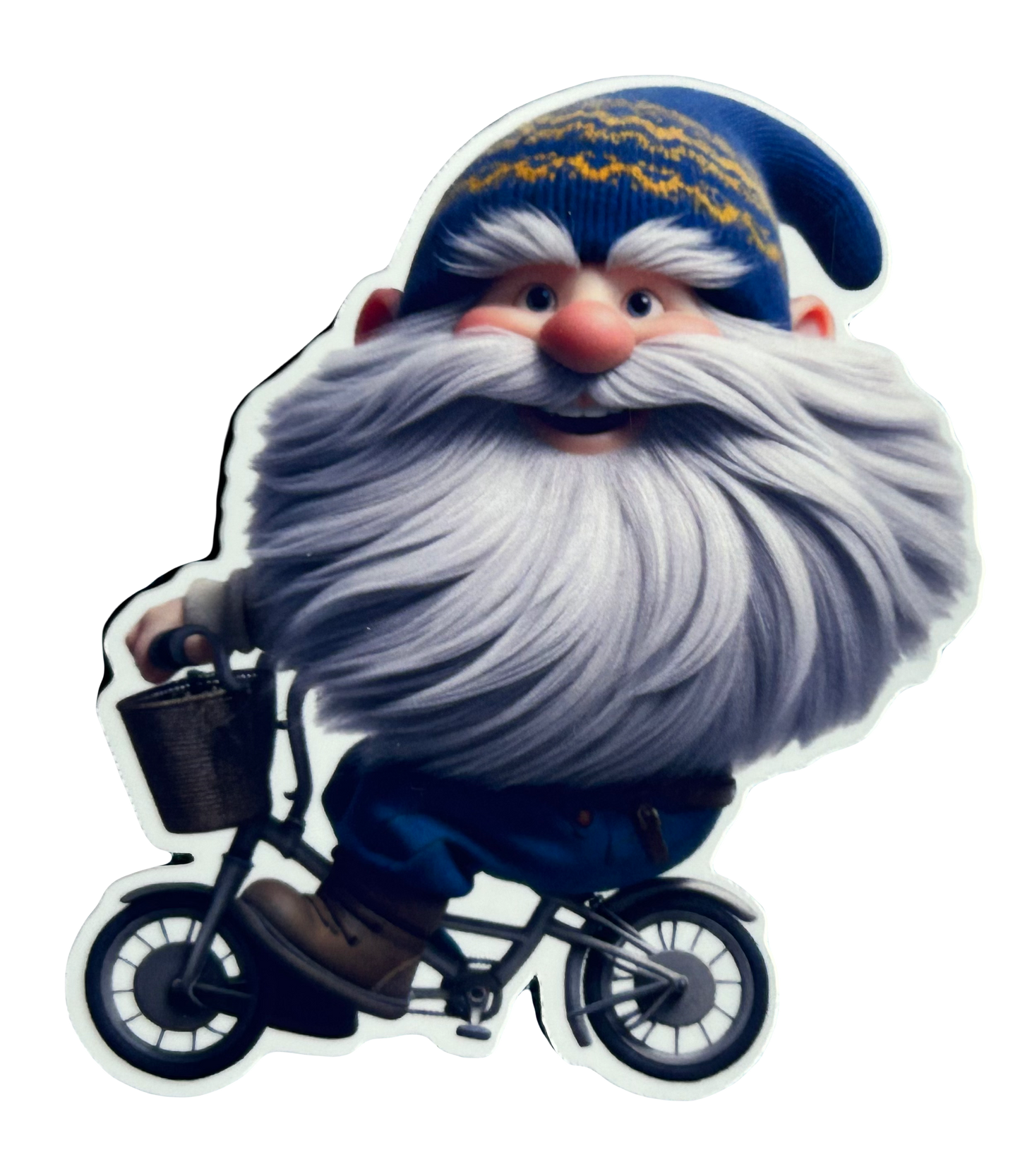 3” Glossy Biking Gnome Sticker