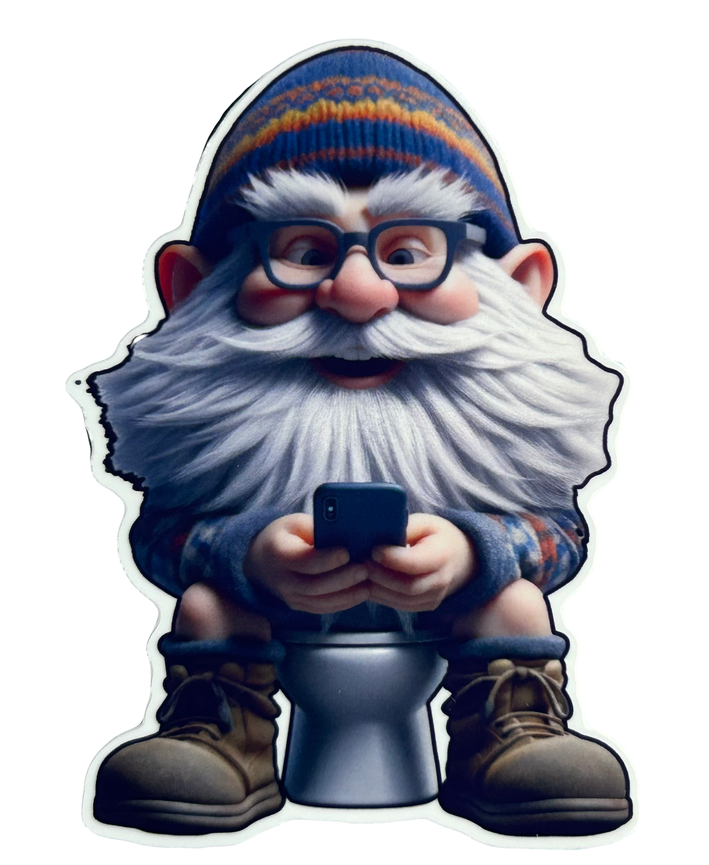 3” Glossy Toilet Gnome Sticker