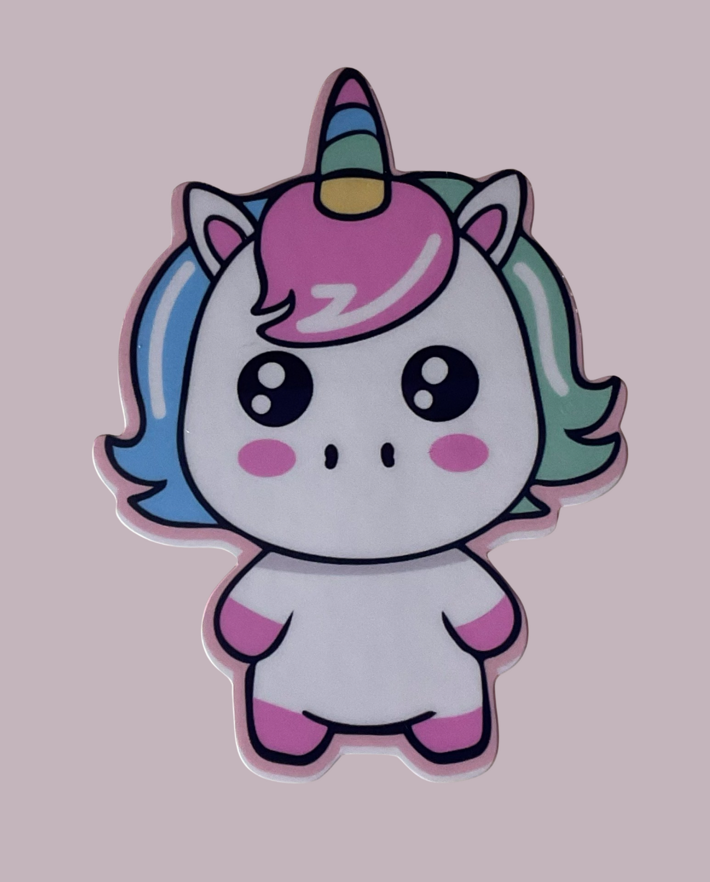 3” Chubby Bubblegum Unicorn Decorative Sticker