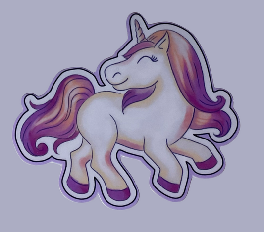 3” Glossy Unicorn 4 Decorative Sticker