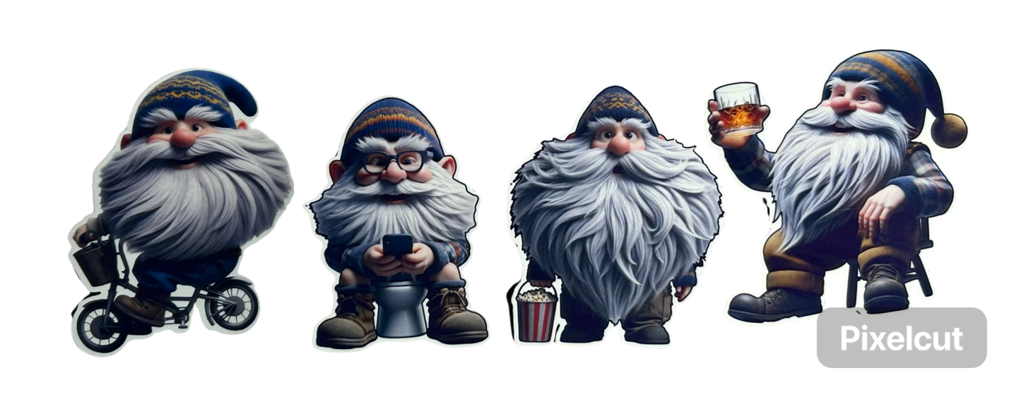 3” Glossy 4-pack of Gnomes