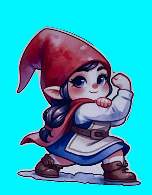 3” Glossy Can Do Gnome 2 Decorative Sticker